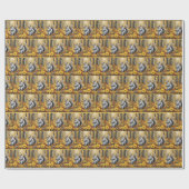 リスと秋のデイジー ラッピングペーパー (フラット)