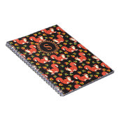 リスと秋の葉柄モノグラム ノートブック (右側)