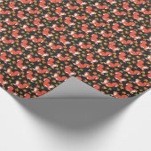 リスと秋の葉柄 ラッピングペーパー (角)