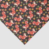 リスと秋の葉柄 薄葉紙 (詳細)