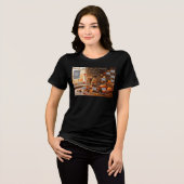 リスと紅葉の先生Tシャツ トライブレンドTシャツ (正面全面)