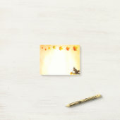 リスと紅葉の投稿に関するメモ ポストイット (デスク上)