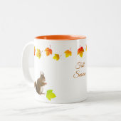 リスと紅葉 ツートーンマグカップ (正面左)