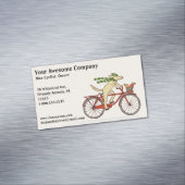 リスと自転車に乗る犬 |かわいい動物 マグネット名刺 (インサイチュ)