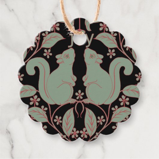 リスと花フェスティバルアートギフトラベル フェイバータグ (正面)