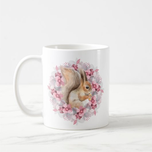 リスと花 コーヒーマグカップ (左)