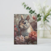リスと花 ポストカード (スタンド正面)