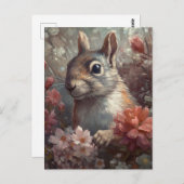 リスと花 ポストカード (正面/裏面)