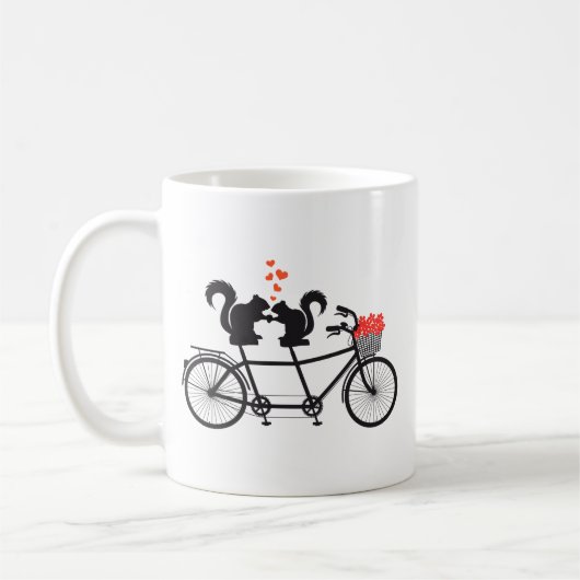 リスと連動した自転車 コーヒーマグカップ (左)