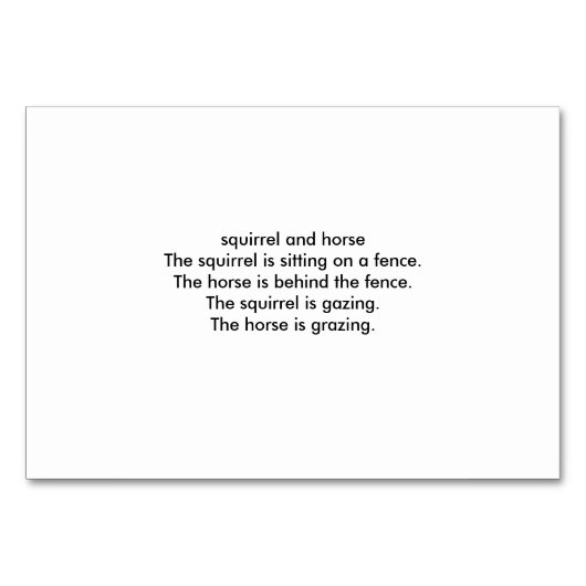 リスと馬読の大人用フラッシュカード テーブルナンバー (裏面)