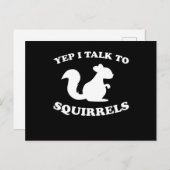 リスに話しかける デザイン シルエット セイイング ギフト ポストカード (正面/裏面)