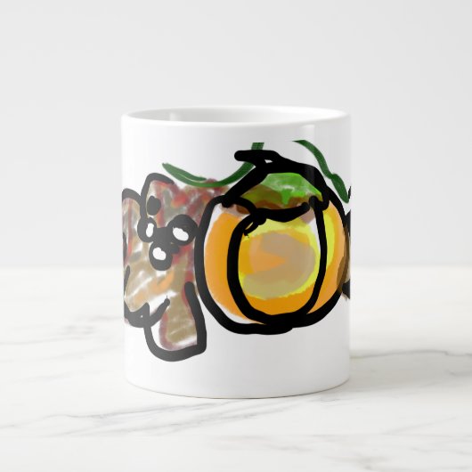 リスのかぼちゃ ジャンボコーヒーマグカップ (正面)