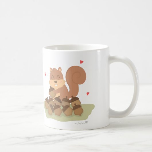 リスのかわいいあなたにナッツなパンピュアラブユーモア コーヒーマグカップ (右)
