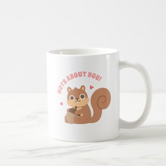 リスのかわいいバレンタインギフト ナッツだってあなたのことが大好き コーヒーマグカップ (右)