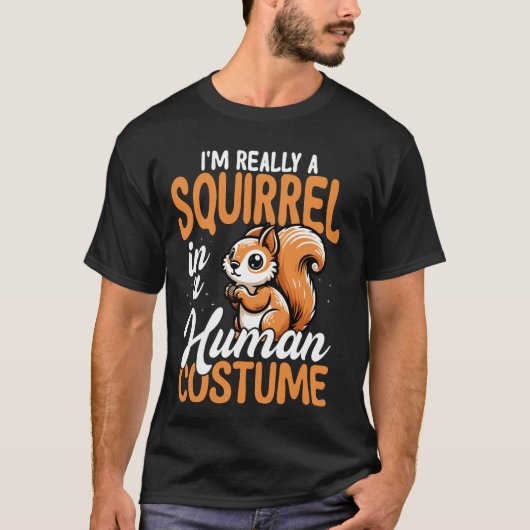 リスのかわいい人間のコスプレ Tシャツ (正面)