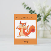 リスのよくはしゃぐ葉書を飾る ポストカード (スタンド正面)