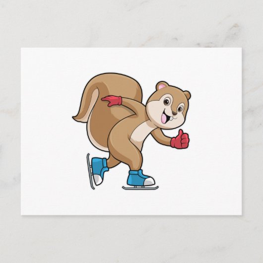 リスのアイススケート場でのアイススケート ポストカード (正面)