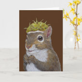 リスのカードをバーナード カード (黄色い花)