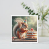 リスのカード、リスの誕生日の招待 招待状 (スタンド正面)