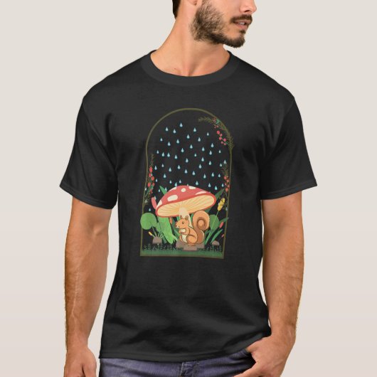 リスのキノコのナチュレコアの前核 Tシャツ (正面)