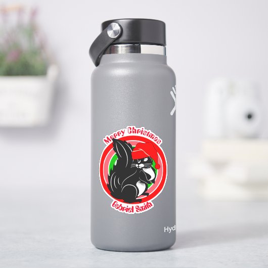 リスのクリスマスの贈りパーソナライズされた物 シール (HydroFlask)