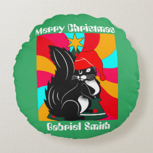 リスのクリスマスの贈りパーソナライズされた物 ラウンドクッション