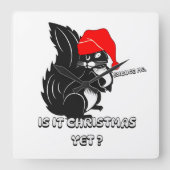 リスのクリスマスまだクリスマスか? スクエア壁時計 (正面)