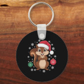 リスのクリスマスクリスマスクリスマスパジャマ キーホルダー (正面)