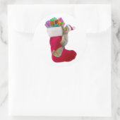 リスのクリスマスストッキングシール ラウンドシール (バッグ)