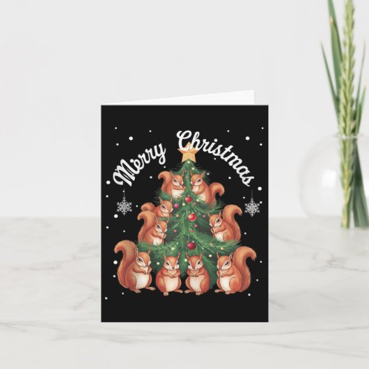 リスのクリスマスツリーリスのクリスマスツリーのタンクへ カード (正面)