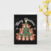 リスのクリスマスツリーリスのクリスマスツリーのタンクへ カード (黄色い花)