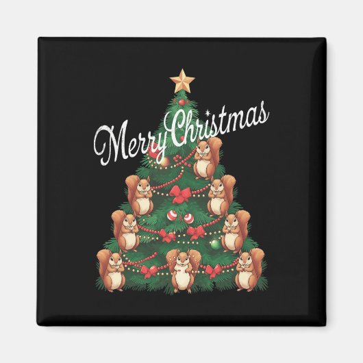 リスのクリスマスツリーリスのクリスマスツリー マグネット (正面)