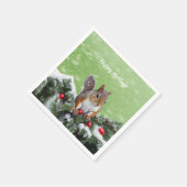 リスのクリスマスホリデーズペーパーナプキン スタンダードカクテルナプキン (角)