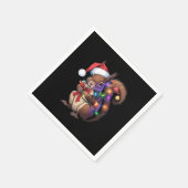 リスのクリスマスライトクリスマスパーティーファミリー スタンダードカクテルナプキン (角)
