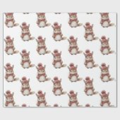 リスのクリスマスラッピング紙 ラッピングペーパー (フラット)