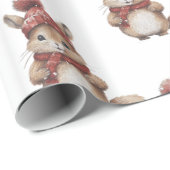 リスのクリスマスラッピング紙 ラッピングペーパー (ロールコーナー)