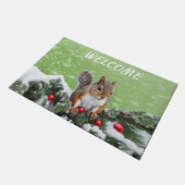 リスのクリスマス休暇の形式 ドアマット (アングル)