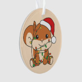 リスのクリスマス冬の動物のホリデーリス オーナメント (正面)