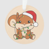 リスのクリスマス冬の動物のホリデーリス オーナメント (正面)