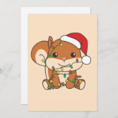 リスのクリスマス冬の動物のホリデーリス シーズンカード (正面/裏面)