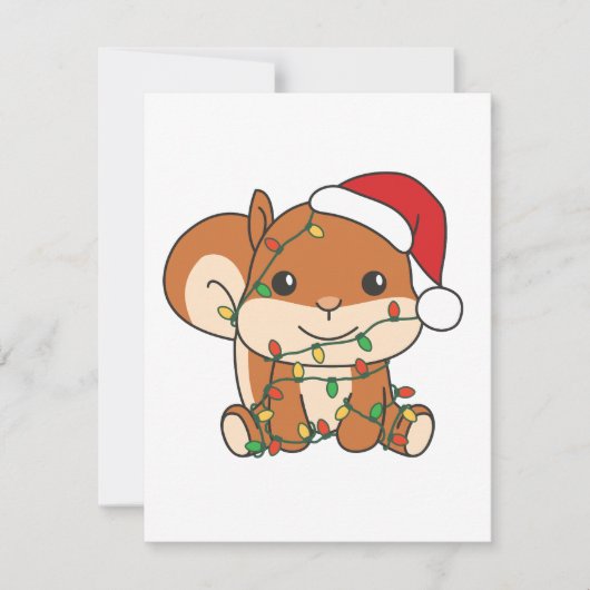 リスのクリスマス冬の動物のホリデーリス シーズンカード (正面)