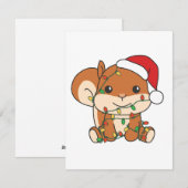 リスのクリスマス冬の動物のホリデーリス シーズンカード (正面/裏面)
