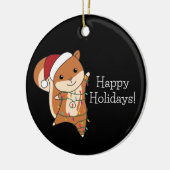 リスのクリスマス冬の動物の大人の布の顔 セラミックオーナメント (左)