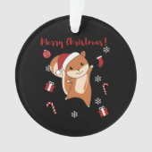 リスのクリスマス冬の動物 オーナメント (正面)