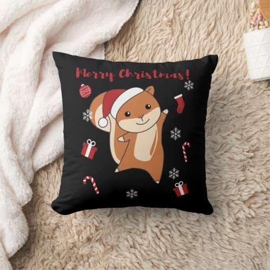 リスのクリスマス冬の動物 クッション (ブランケット)