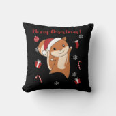 リスのクリスマス冬の動物 クッション (正面)