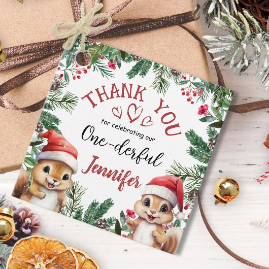 リスのクリスマス1st誕生日の冬のオーダーランド フェイバータグ