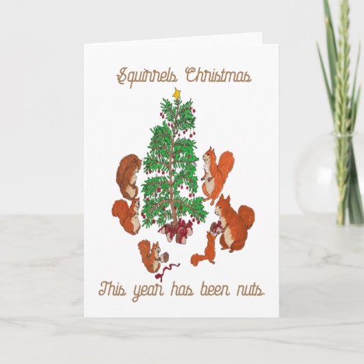 リスのクリスマス シーズンカード (正面)