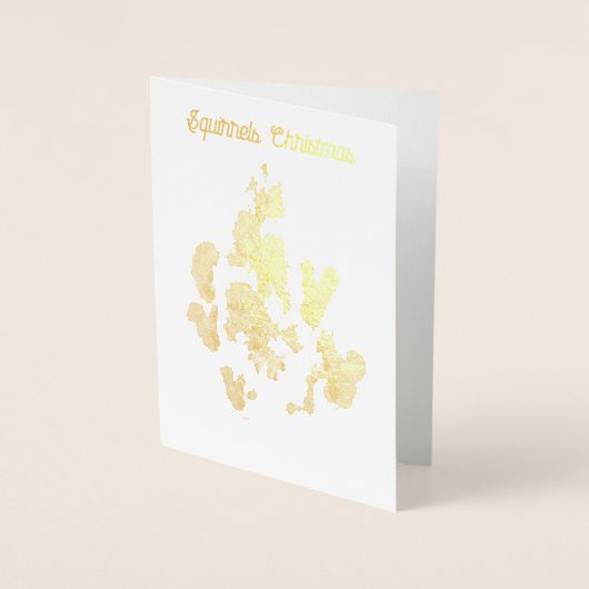 リスのクリスマス 箔カード (正面)