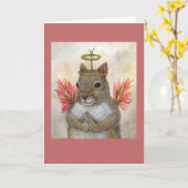 リスのグリーティングカードの天使パティ カード (黄色い花)